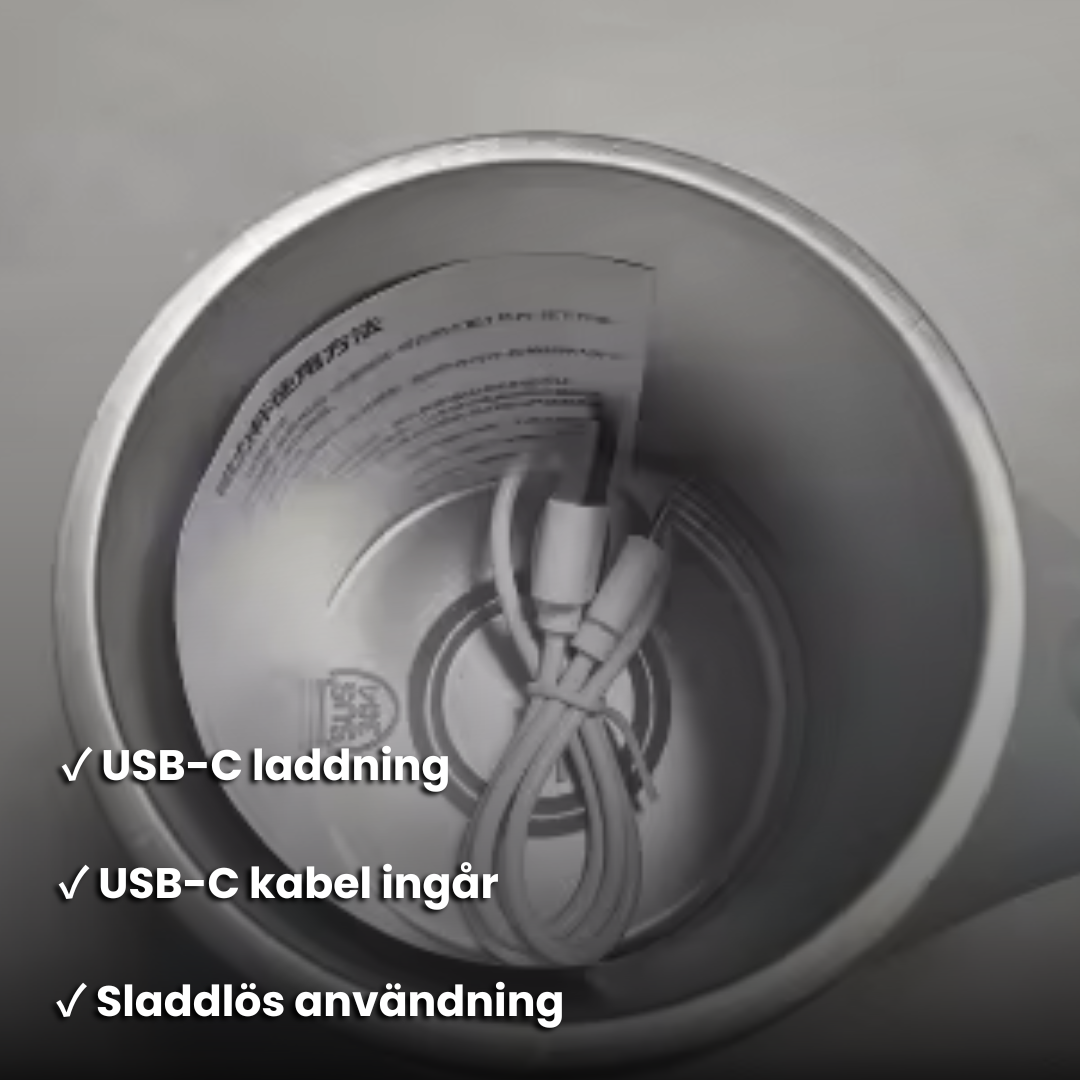 Självrörande Kopp – Automatisk Omrörning för Kaffe & Protein
