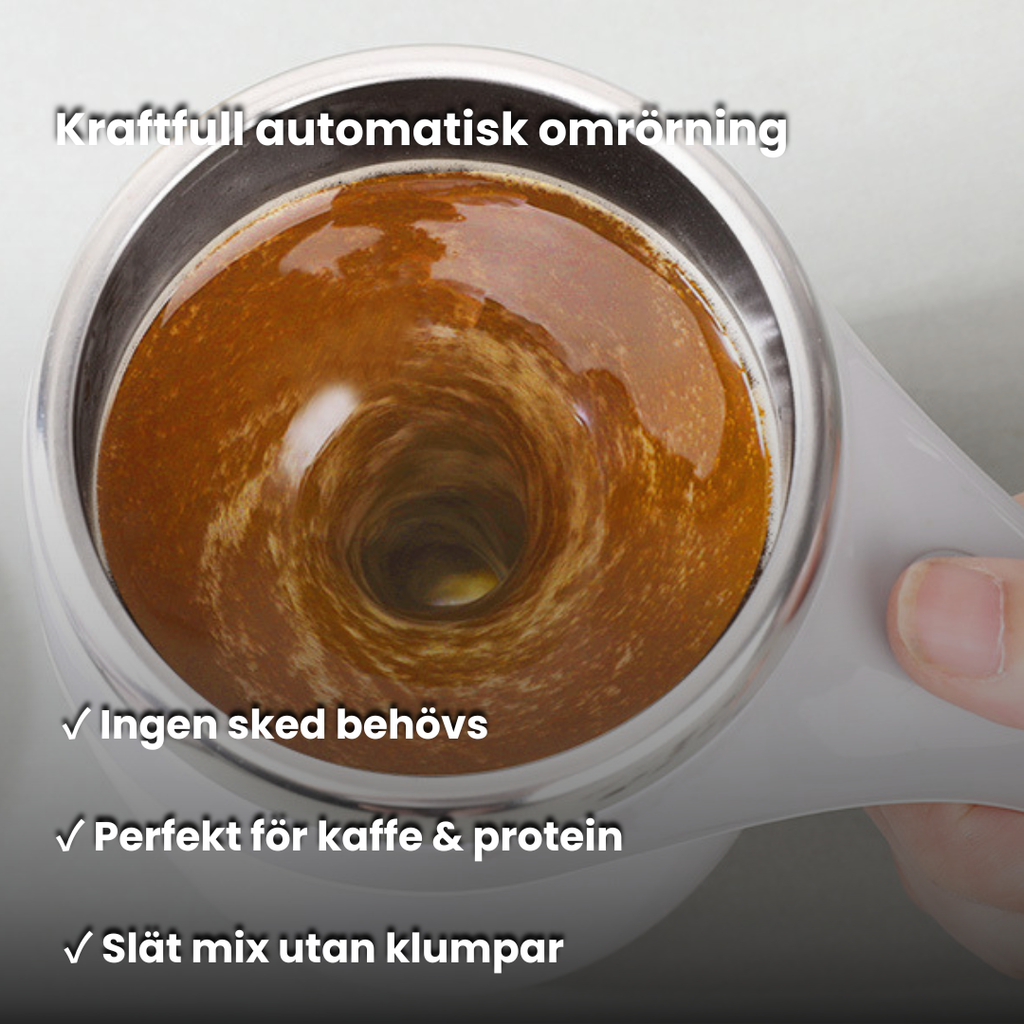 Självrörande Kopp – Automatisk Omrörning för Kaffe & Protein